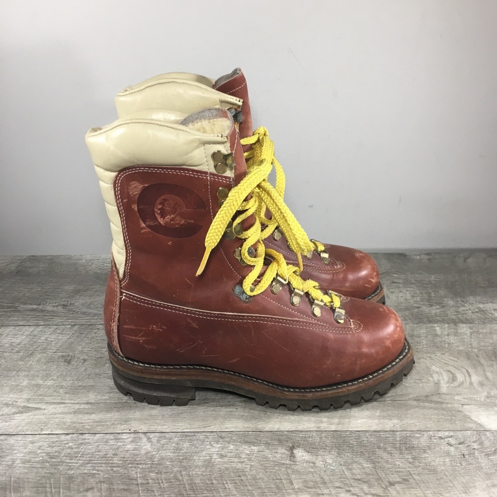 Vintage Chippewa Arctic 50 Mountain Climbing Hiking Sherpa Leather Men's Boots 6